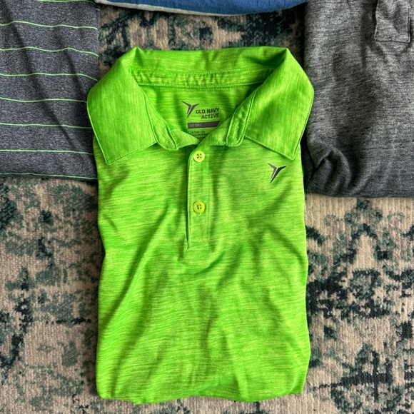 Set of 4 Boys Polo Shirts Blue/Gray/Green Size Large - Picture 7 of 8
